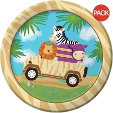 Creative Party Safari Adventure Disposable Plates (Pack of 8) - Multicoloured - One Size