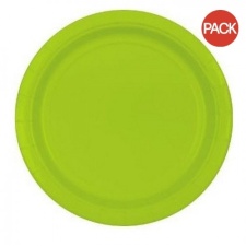 Amscan Paper Plain Disposable Plates (Pack of 8) - Kiwi Green - One Size