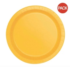 Unique Party Round Dinner Plate (Pack of 8) - Sunflower Yellow - One Size