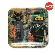 Lego Ninjago Paper Square Party Plates (Pack of 8) - Multicoloured - One Size