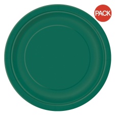 Paper Round Party Plates (Pack of 16) - Forest Green - One Size