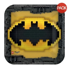 Lego Batman Movie Logo Party Plates (Pack of 8) - Yellow/Black - One Size