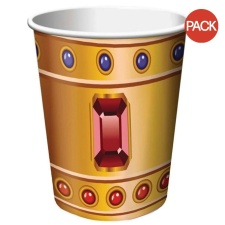 Creative Party Paper Pirate Party Cup (Pack of 8) - Gold/Red/Blue - One Size