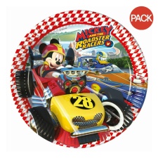 Mickey Mouse And The Roadster Racers Racing Driver Mickey Mouse Disposable Plates (Pack of 8) - Multicoloured - One Size