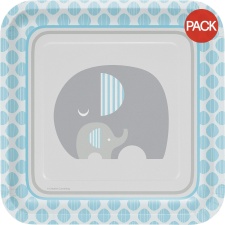 Creative Little Peanut Square Party Plates (Pack of 8) - Blue/Grey - One Size