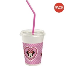 Disney Happy Helpers Minnie Mouse Party Cup (Pack of 12) - Pink/White/Grey - One Size