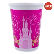 Disney Princess Plastic Castle Party Cup (Pack of 8) - Pink/White - One Size