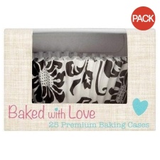 Baked With Love Elegance Muffin and Cupcake Cases (Pack of 24) - Black/White - One Size