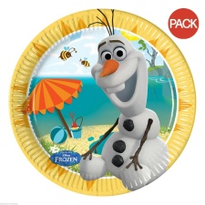 Frozen Paper Olaf Disposable Plates (Pack of 8) - Yellow/Blue/Red - One Size