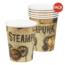 Boland Steampunk Cardboard Party Cup (Pack of 6) - Multicoloured - One Size