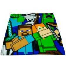 Minecraft Fleece Characters Blanket - Blue/Multicoloured - 140cm x 110cm