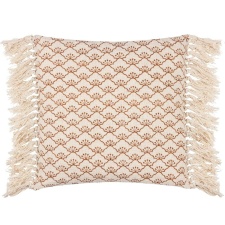 Yard Saku Fringed Blossom Cushion Cover - Pecan - 50cm x 50cm