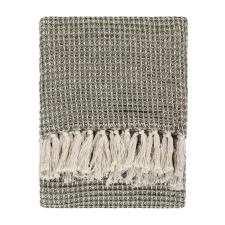 Yard Lorne Waffle Fringed Throw - Lichen - 200cm x 150cm