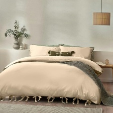 Yard Mallow Tie Detail Cotton Bow Duvet Cover Set - Linen - King