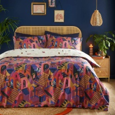 Furn Eivissa Abstract Duvet Cover Set - Magenta - King