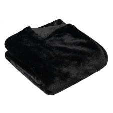 Paoletti Stanza Faux Fur Throw - Jet Black - 180cm x 130cm