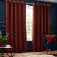 Paoletti New Galaxy Chenille Eyelet Curtains - Copper - 117cm x 183cm