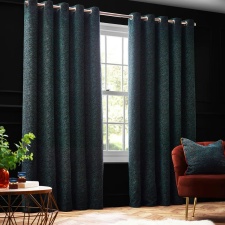 Paoletti New Galaxy Chenille Eyelet Curtains - Emerald - 117cm x 137cm