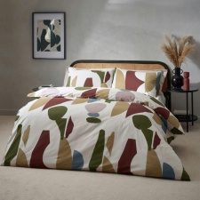 Hoem Meta Cotton Abstract Duvet Cover Set - Multicoloured - King