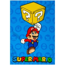 Super Mario Fleece Blanket - Blue/Multicoloured - 140cm x 100cm