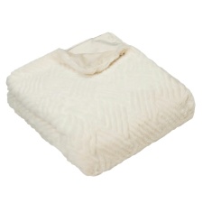 Paoletti Sonnet Faux Fur Cut Throw - Ecru - 180cm x 130cm