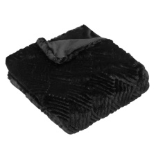 Paoletti Sonnet Faux Fur Cut Throw - Jet Black - 180cm x 130cm