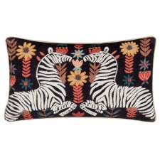 Wylder Mirrored Embroidered Zebra Cushion Cover - Multicoloured - 50cm x 30cm