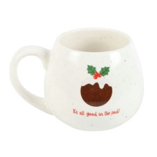 Something Different All Good In The Pud Rounded Christmas Mug - White - One Size