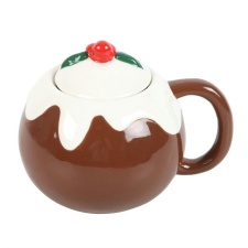 Something Different Christmas Pudding Mug - Brown/White - One Size