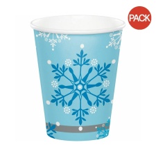 Creative Party Paper Snowflake Disposable Cup (Pack of 8) - Blue/White - One Size