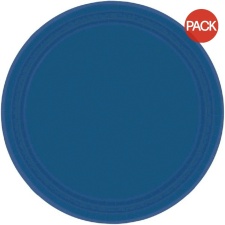 Amscan Paper Plain Dessert Plate (Pack of 8) - Blue - One Size