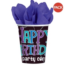 Amscan The Party Continues Paper Party Cup (Pack of 8) - Multicoloured - One Size