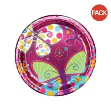 Creative Party Butterfly Party Plates (Pack of 8) - Multicoloured - One Size