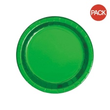 Unique Party Paper Plain Disposable Plates (Pack of 8) - Green - One Size