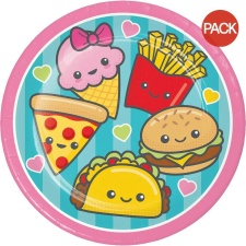 Creative Party Junk Food Party Plates (Pack of 8) - Multicoloured - One Size