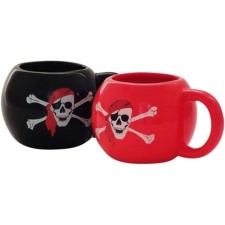 Something Different Pirate Mug (Pack Of 2) - Black/Red - One Size