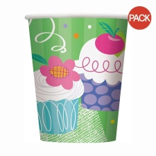 Unique Party Paper Cupcake Disposable Cup (Pack of 8) - Green/Multicoloured - One Size