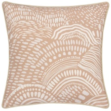 Hoem Nola Piped Abstract Cushion Cover - Oat - 45cm x 45cm