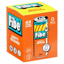 Fibe Zesty Orange Soda Drink 4 x 250ml