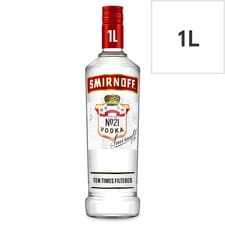 Smirnoff No.21 Red Label Vodka Bottle 37.5% Vol 1L