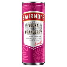 Smirnoff Red Label Vodka and Cranberry Ready to Drink Premix 250ml