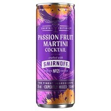 Smirnoff Vodka Passionfruit Martini Cocktail Can 5% Vol 250ml