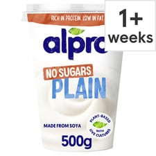 Alpro Plain No Sugars Dairy Free Soya Yoghurt Alternative 500g