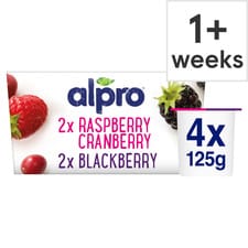 Alpro Blackberry Raspberry & Cranberry Soya Dairy Free Yoghurt Alternative 4x125g