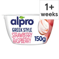 Alpro Greek Style Strawberry Raspberry Yoghurt Alternative 150g