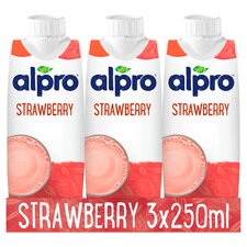 Alpro Soya Strawberry Longlife Drink 3 X250 Ml