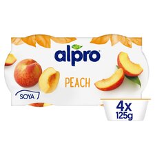 Alpro Peach Dairy Free Soya Yoghurt Alternative 4x125g