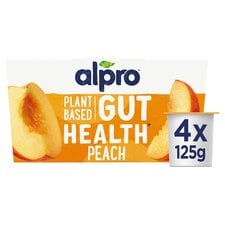 Alpro Peach Gut Health Dairy Free Soya Yoghurt Alternative 4x125g