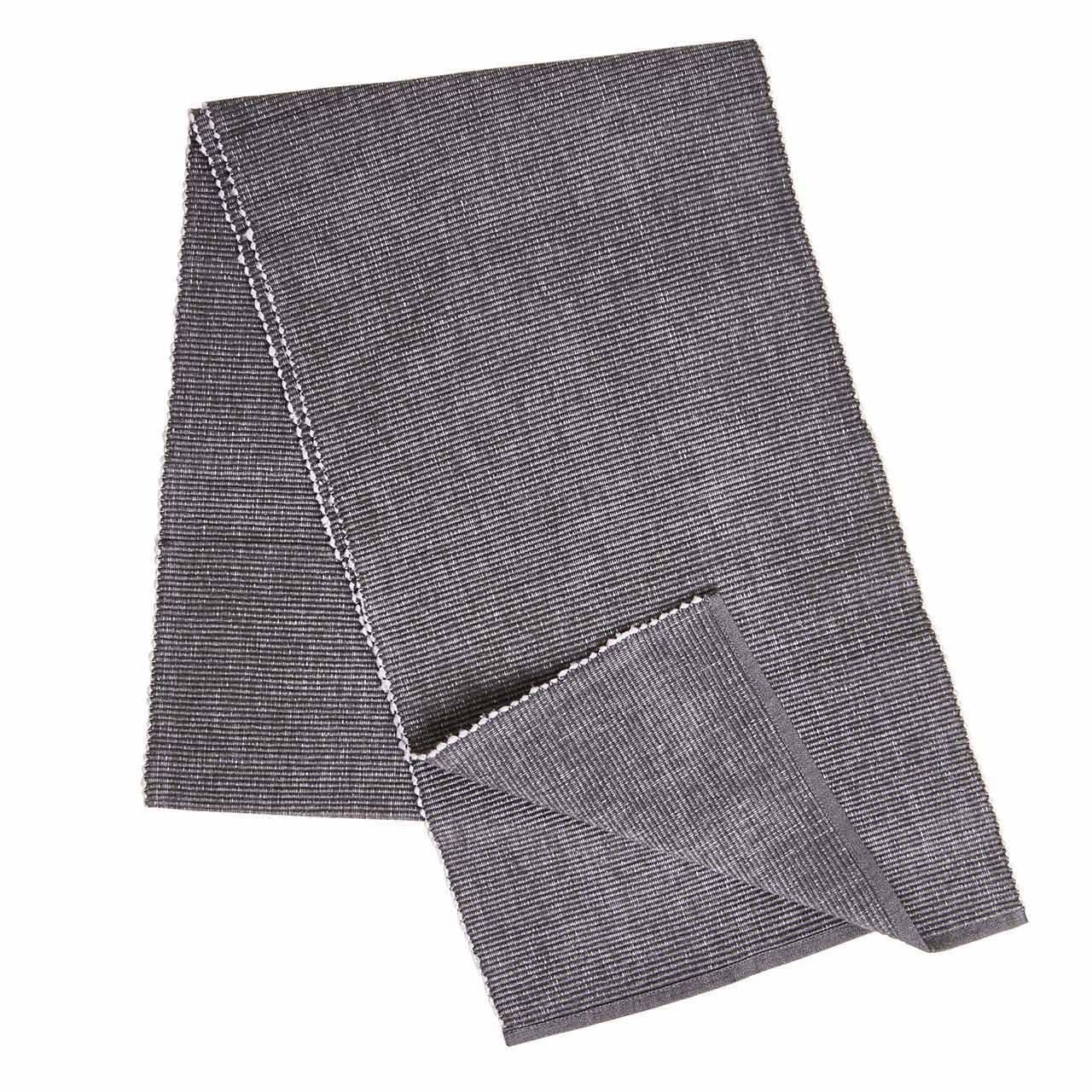 M&S Ribbed Woven Table Runner, Grey