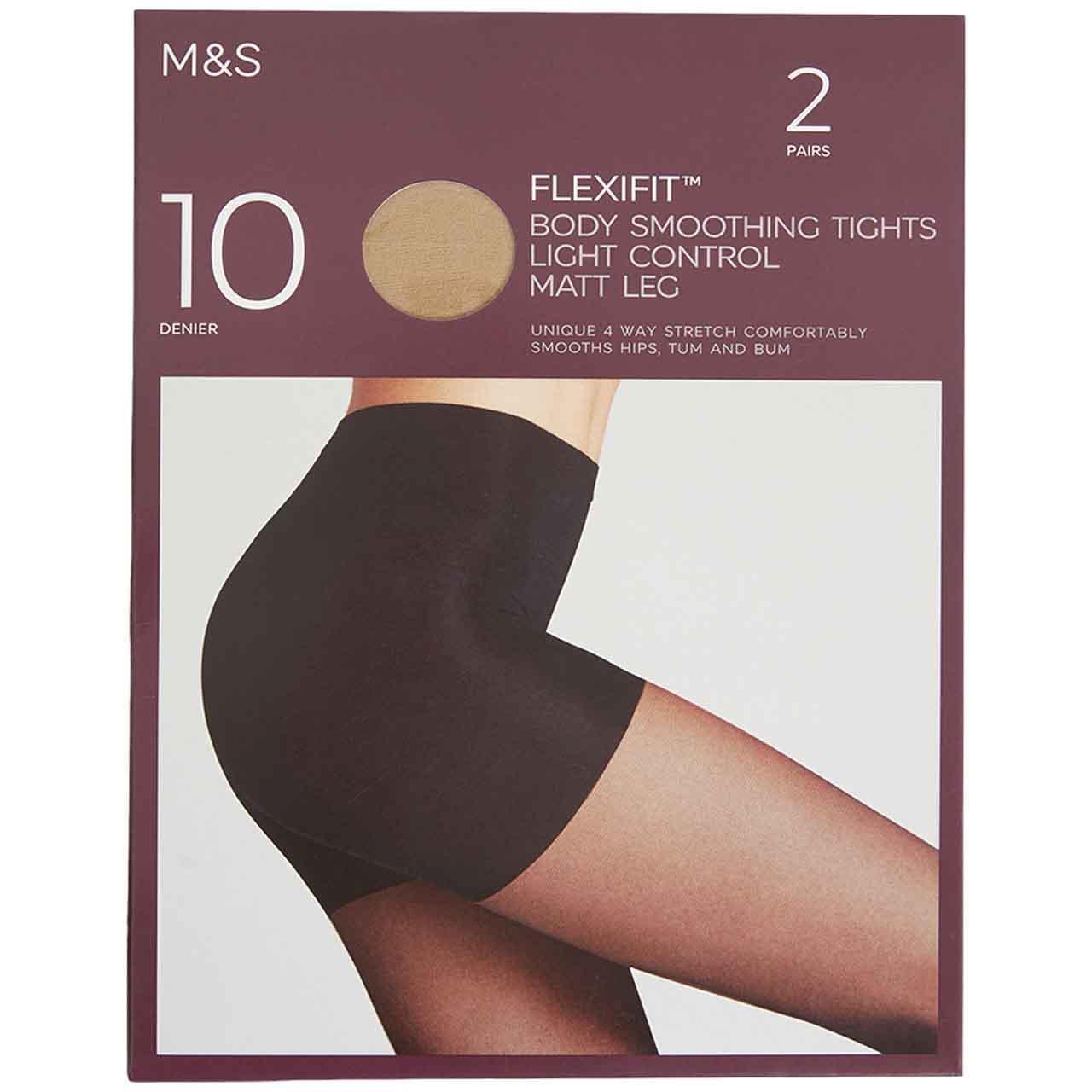 M&S Womens 10 Denier Light Control Sheer Tights, Large, Opaline, 2pk